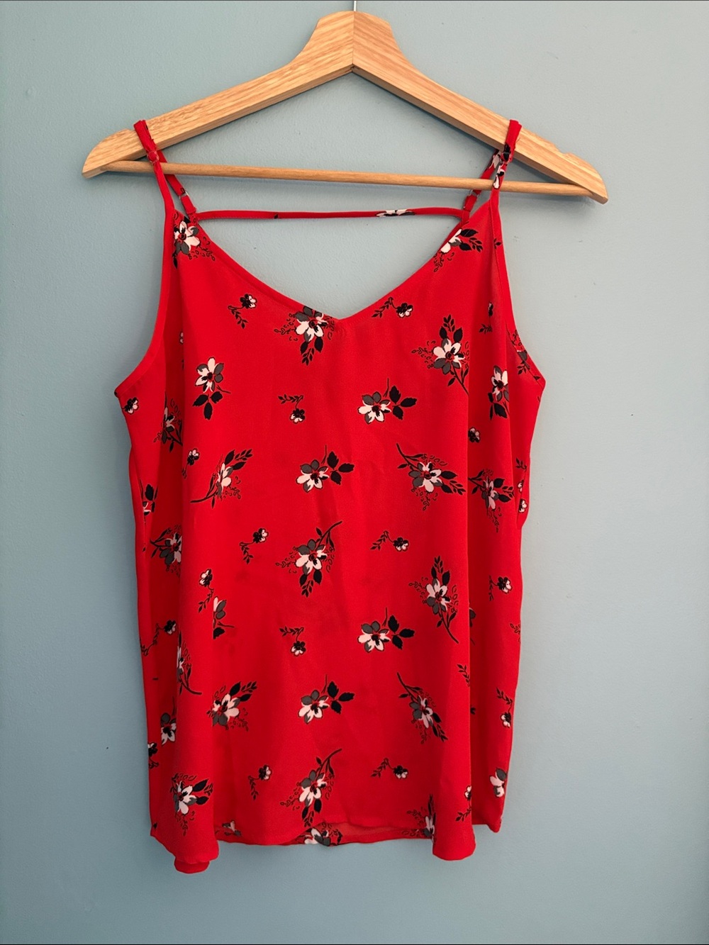 Maurices Red Floral Spaghetti Strap Cami